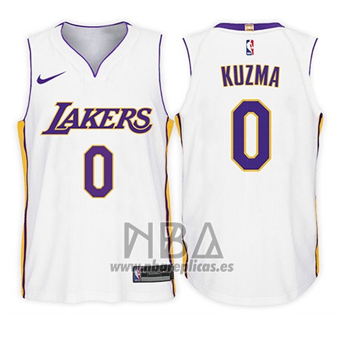 Camiseta Nino Los Angeles Lakers Kyle Kuzma NO 0 Association 2017-18 Blanco